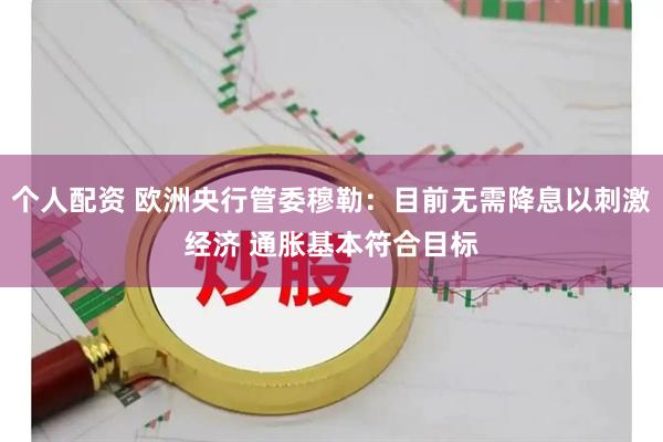 个人配资 欧洲央行管委穆勒：目前无需降息以刺激经济 通胀基本符合目标